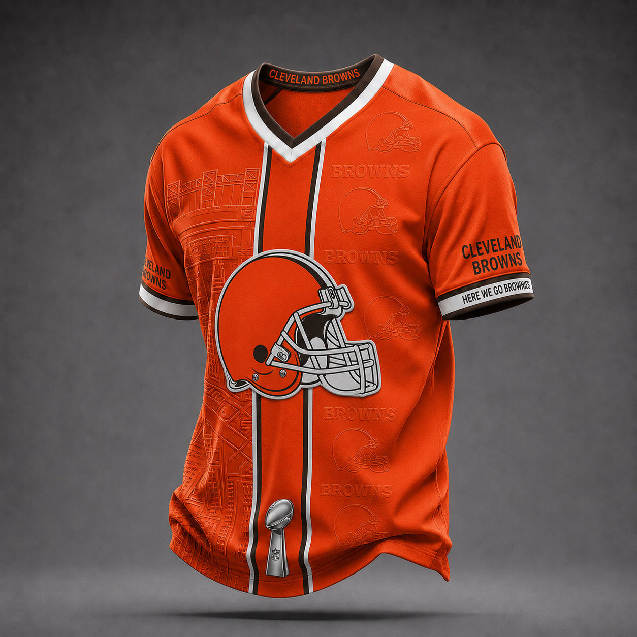 Cleveland Browns Merch Here We Go Browns V-Neck Shirt Gifts For Football Fans 1 - Unicasport Cleveland Browns Merch Here We Go Browns V-Neck Shirt Gifts For Football Fans