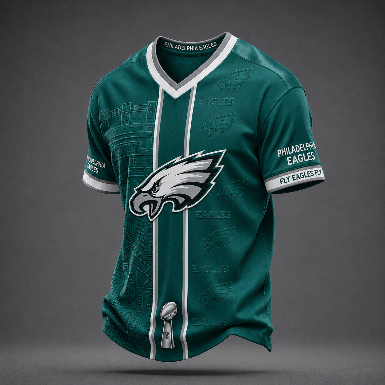 Philadelphia Eagles Merch Fly Eagles Fly V-Neck Shirt Game Day Attire Best Football Gifts 1 - Unicasport Philadelphia Eagles Merch Fly Eagles Fly V-Neck Shirt Game Day Attire Best Football Gifts