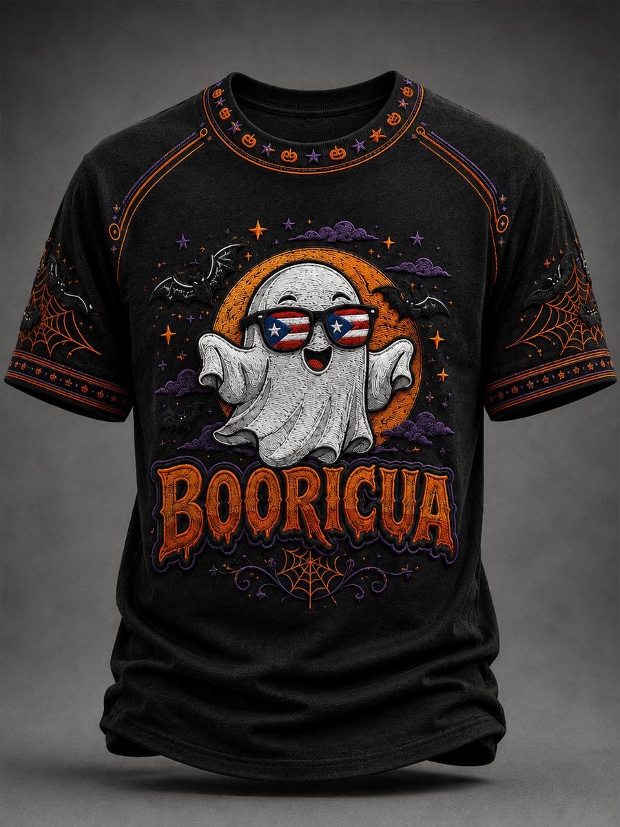 Booricua Puerto Rico Halloween T-Shirt Cute Ghost Flag Sunglasses Clothing Gift For Fans 1 - Unicasport Booricua Puerto Rico Halloween T-Shirt Cute Ghost Flag Sunglasses Clothing Gift For Fans