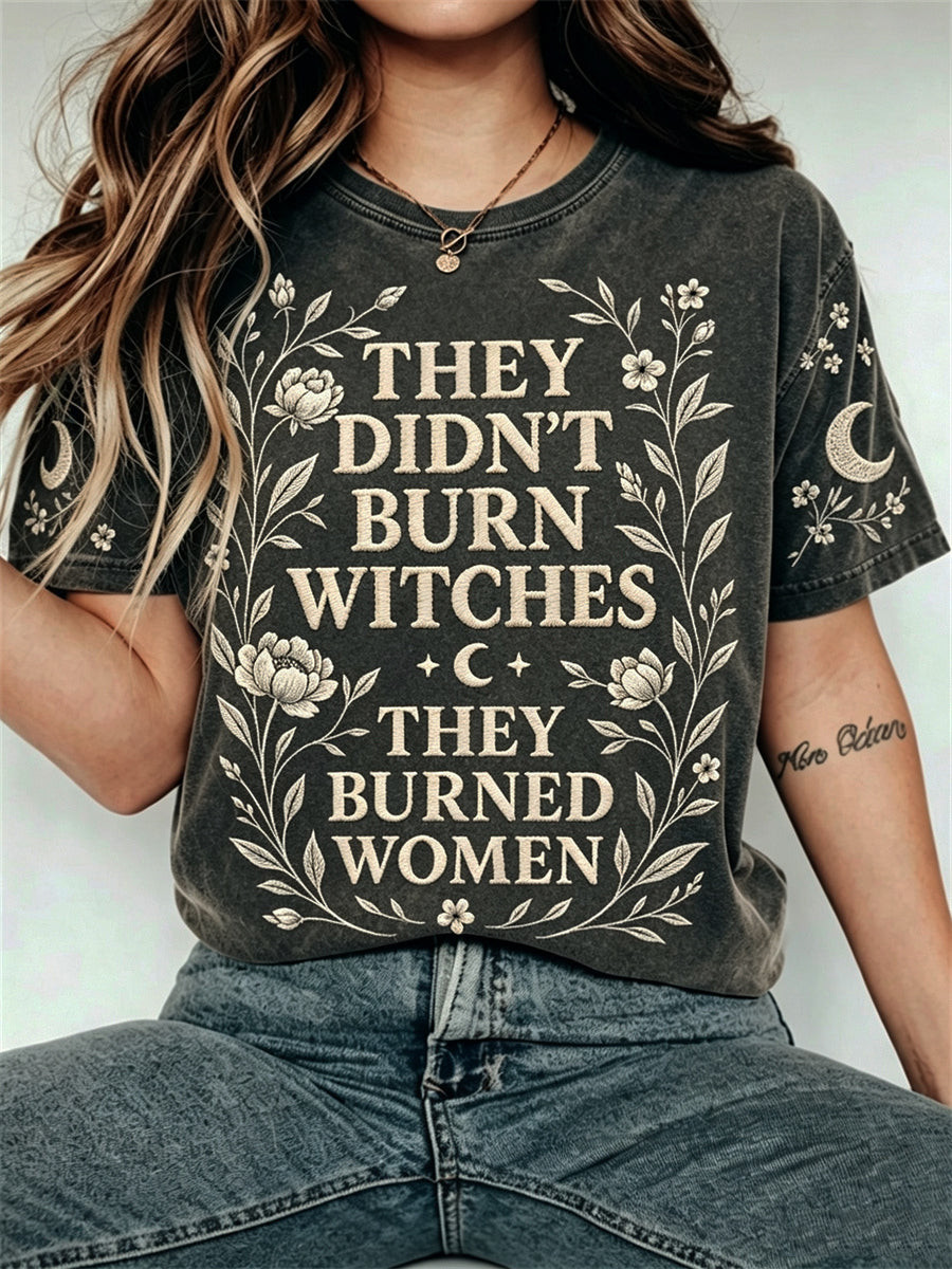 They Didn't Burn Witches They Burned Women V-Neck Shirt Festive Holiday Halloween Gifts For Her 1 - Unicasport They Didn't Burn Witches They Burned Women V-Neck Shirt Festive Holiday Halloween Gifts For Her