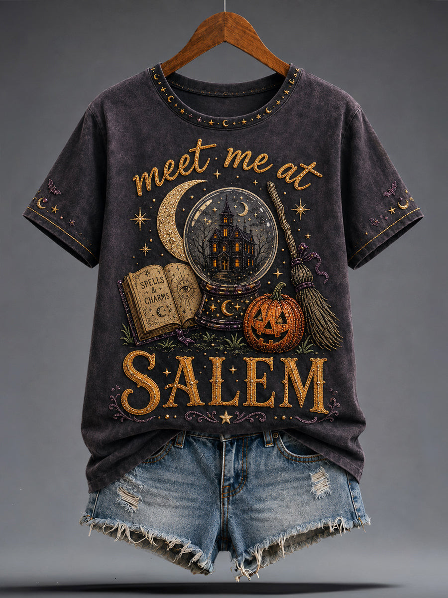 Meet Me At Salem T-Shirt Spooky Halloween Holiday Apparel Gifts For Horror Lovers 1 - Unicasport Meet Me At Salem T-Shirt Spooky Halloween Holiday Apparel Gifts For Horror Lovers