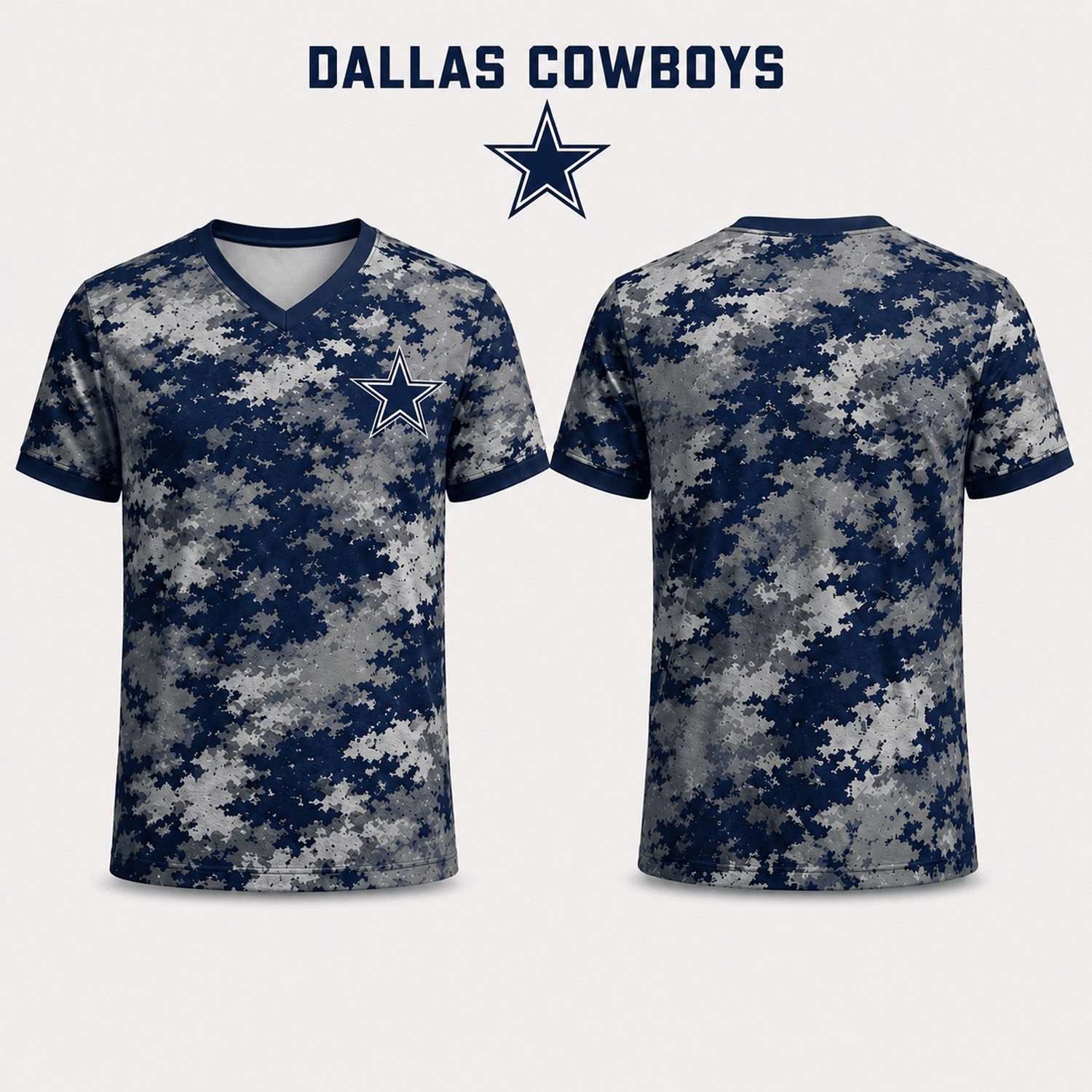 Dallas Cowboys Merch Cowboys Game Day Camo V-Neck Shirt Gift Ideas For Football Lovers 1 - Unicasport Dallas Cowboys Merch Cowboys Game Day Camo V-Neck Shirt Gift Ideas For Football Lovers