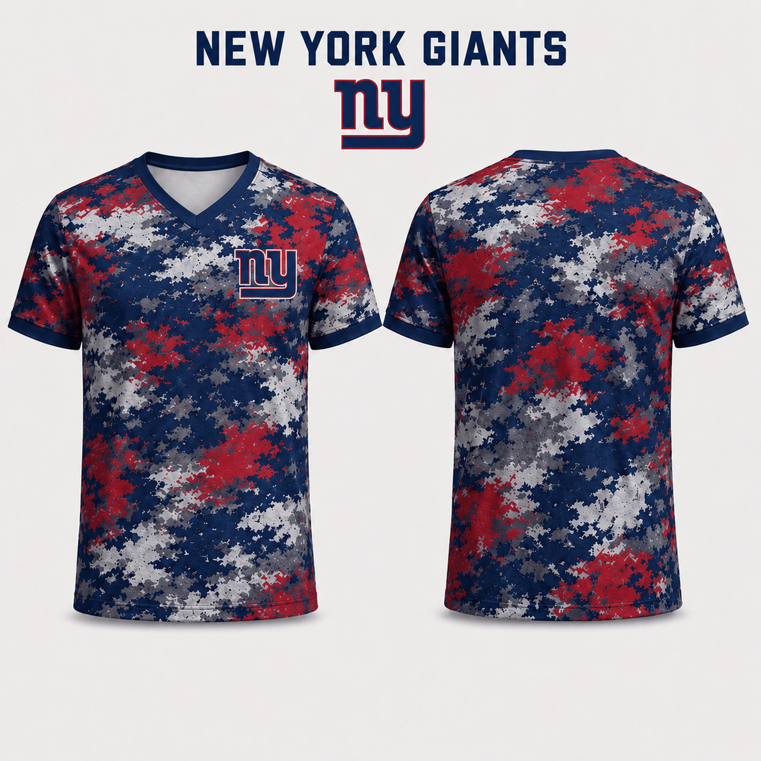 New York Giants Merch Giants Game Day Camo V-Neck Shirt Gifts For Football Lovers 1 - Unicasport New York Giants Merch Giants Game Day Camo V-Neck Shirt Gifts For Football Lovers