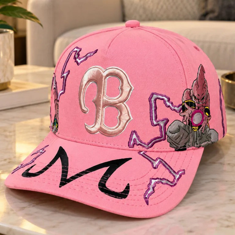 Dragon Ball Z Majin Buu Merch x Boston Red Sox Pink Baseball Cap Gift For Brother 1 - Unicasport Dragon Ball Z Majin Buu Merch x Boston Red Sox Pink Baseball Cap Gift For Brother