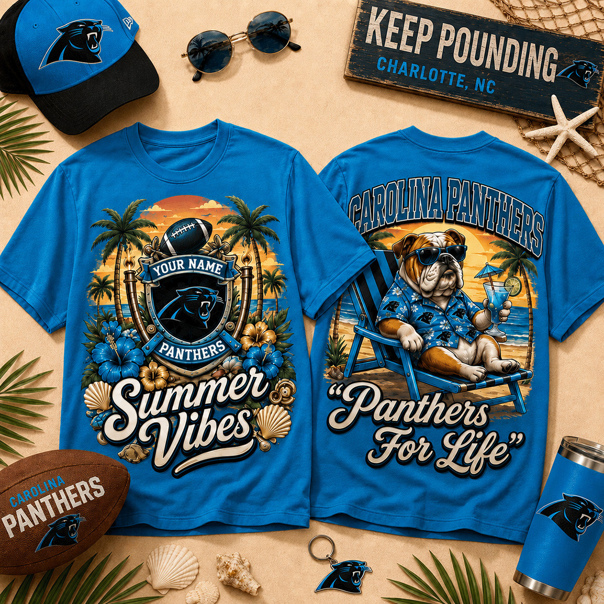 Customized Carolina Panthers Merch Panthers Summer Vibes T-Shirt Gifts For Football Fans 1 - Unicasport Customized Carolina Panthers Merch Panthers Summer Vibes T-Shirt Gifts For Football Fans