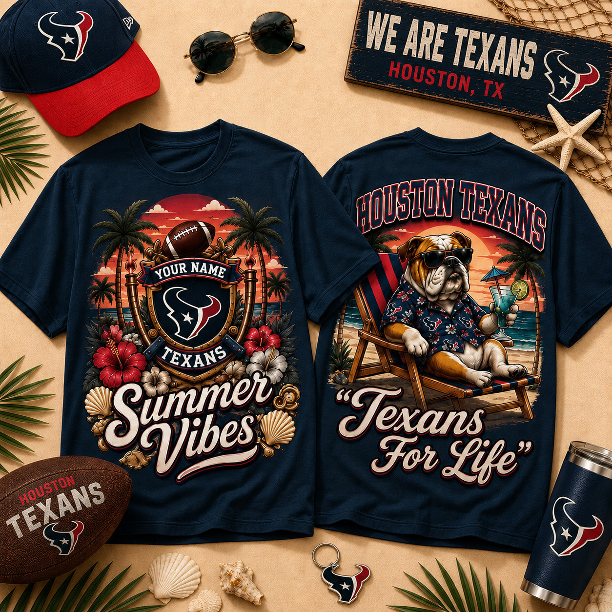 Customized Houston Texans Merch Texans Summer Vibes T-Shirt Football Fan Gift Ideas 1 - Unicasport Customized Houston Texans Merch Texans Summer Vibes T-Shirt Football Fan Gift Ideas