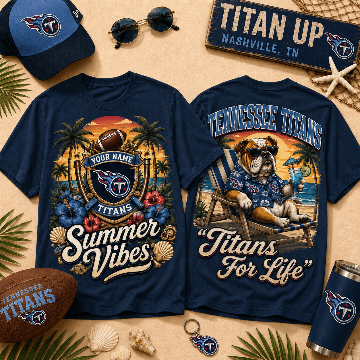 Customized Tennessee Titans Merch Titans Summer Vibes T-Shirt Best Football Gifts 1 - Unicasport Customized Tennessee Titans Merch Titans Summer Vibes T-Shirt Best Football Gifts
