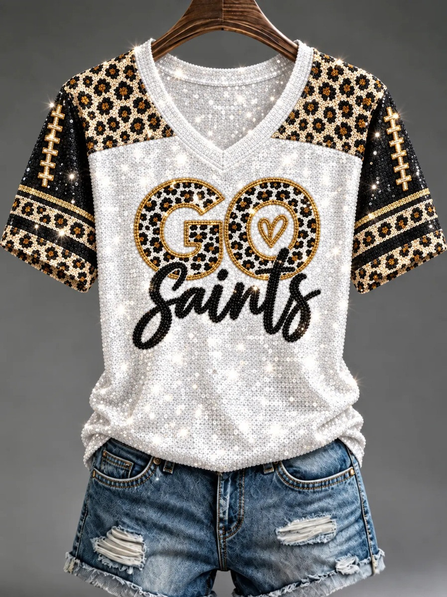 New Orleans Saints Merch Go Saints National Football V-Neck Shirt Gift For Women 1 - Unicasport New Orleans Saints Merch Go Saints National Football V-Neck Shirt Gift For Women