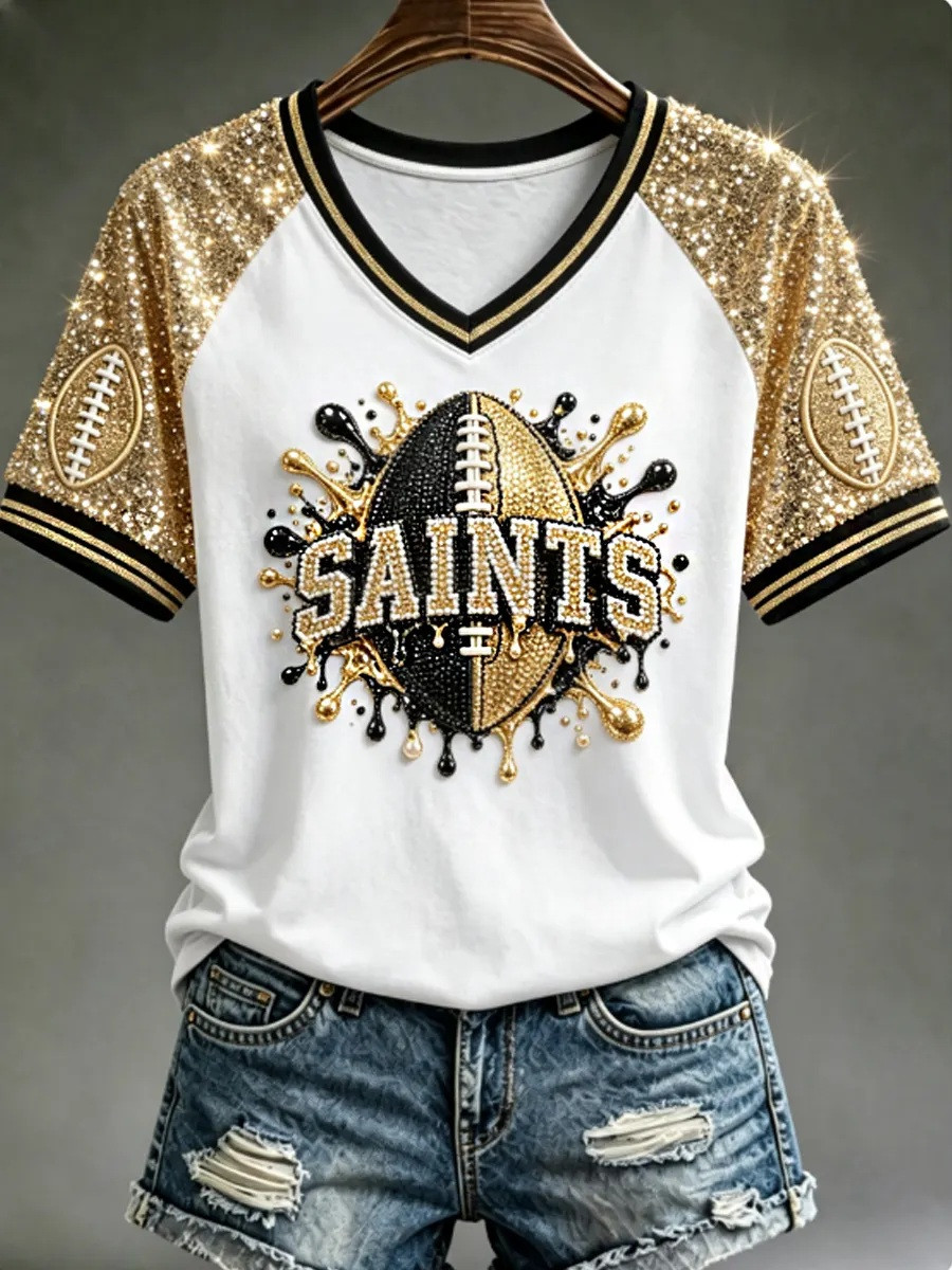 New Orleans Saints Merch Saints Football Gameday V-Neck Shirt Gift For Her 1 - Unicasport New Orleans Saints Merch Saints Football Gameday V-Neck Shirt Gift For Her