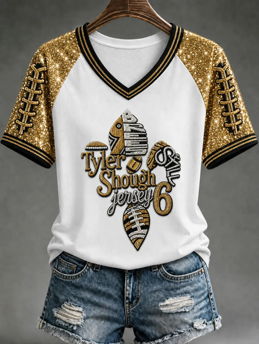 New Orleans Saints Merch Tyler Shough Football Gameday V-Neck Shirt Gift For Women 1 - Unicasport New Orleans Saints Merch Tyler Shough Football Gameday V-Neck Shirt Gift For Women