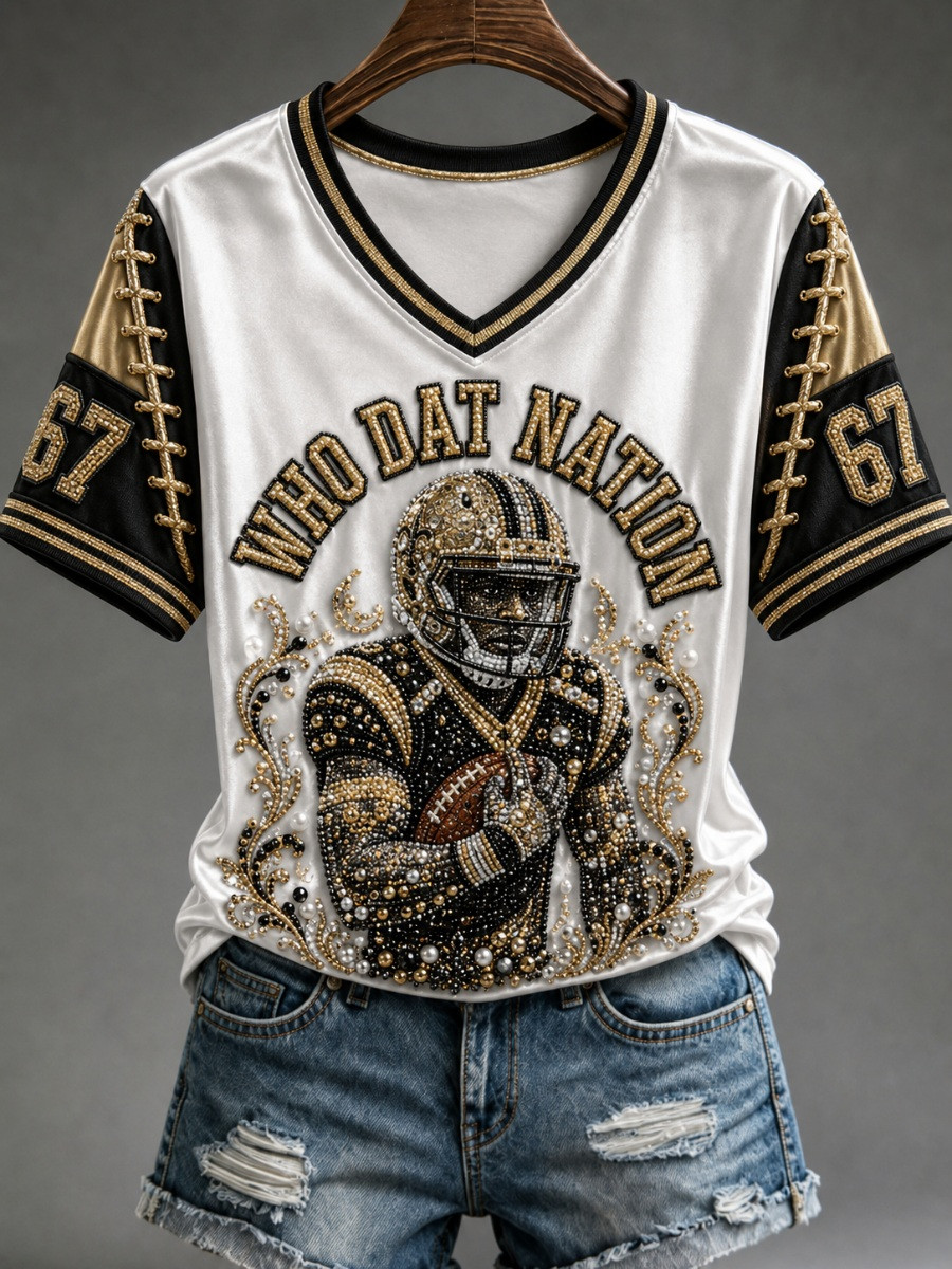 New Orleans Saints Merch Who Dat Nation V-Neck Shirt Fan Gift For Her 1 - Unicasport New Orleans Saints Merch Who Dat Nation V-Neck Shirt Fan Gift For Her