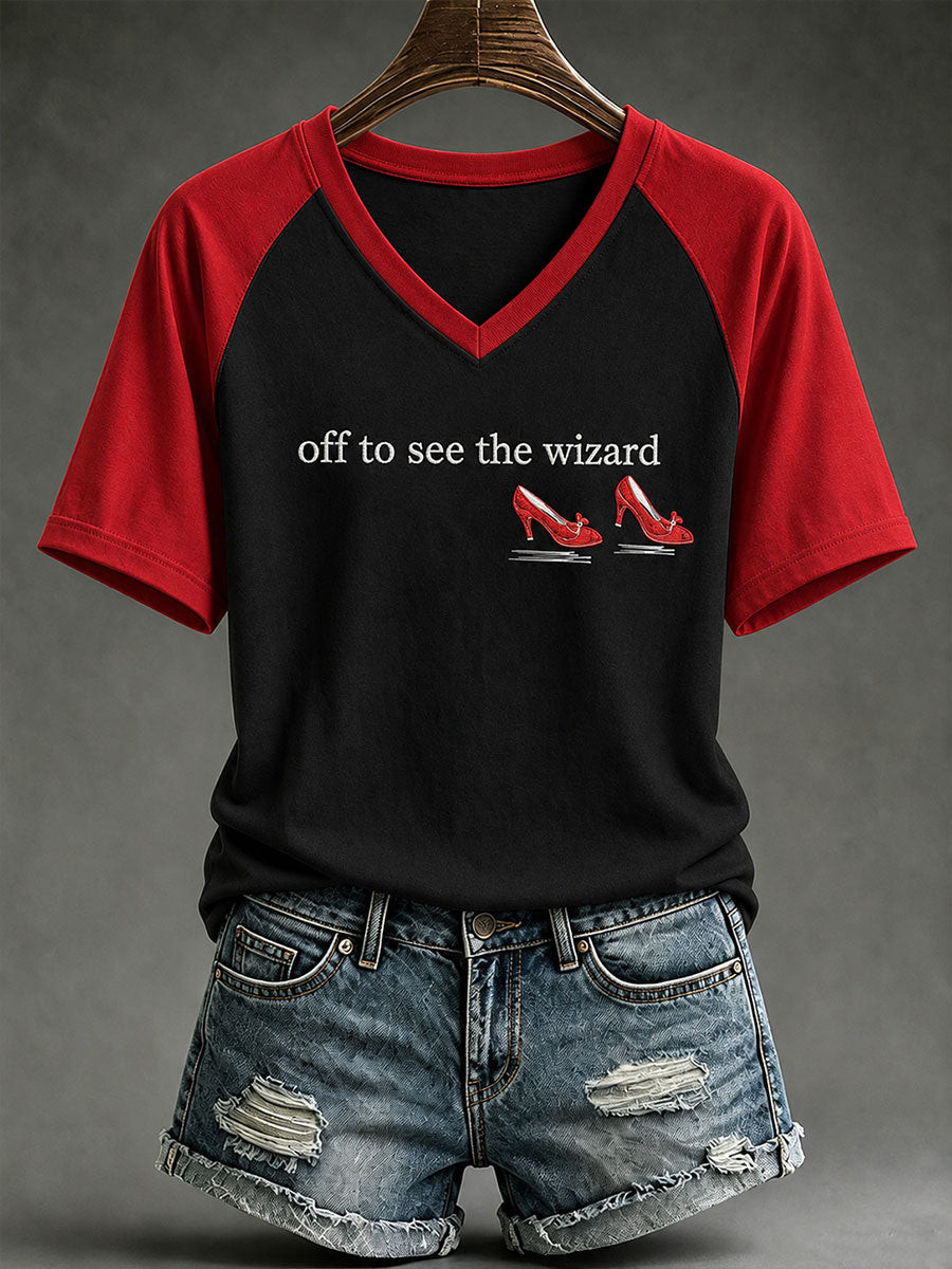 Off To See The Wizard Halloween V-Neck Shirt Ladies Halloween Costumes Gift For Sister 1 - Unicasport Off To See The Wizard Halloween V-Neck Shirt Ladies Halloween Costumes Gift For Sister