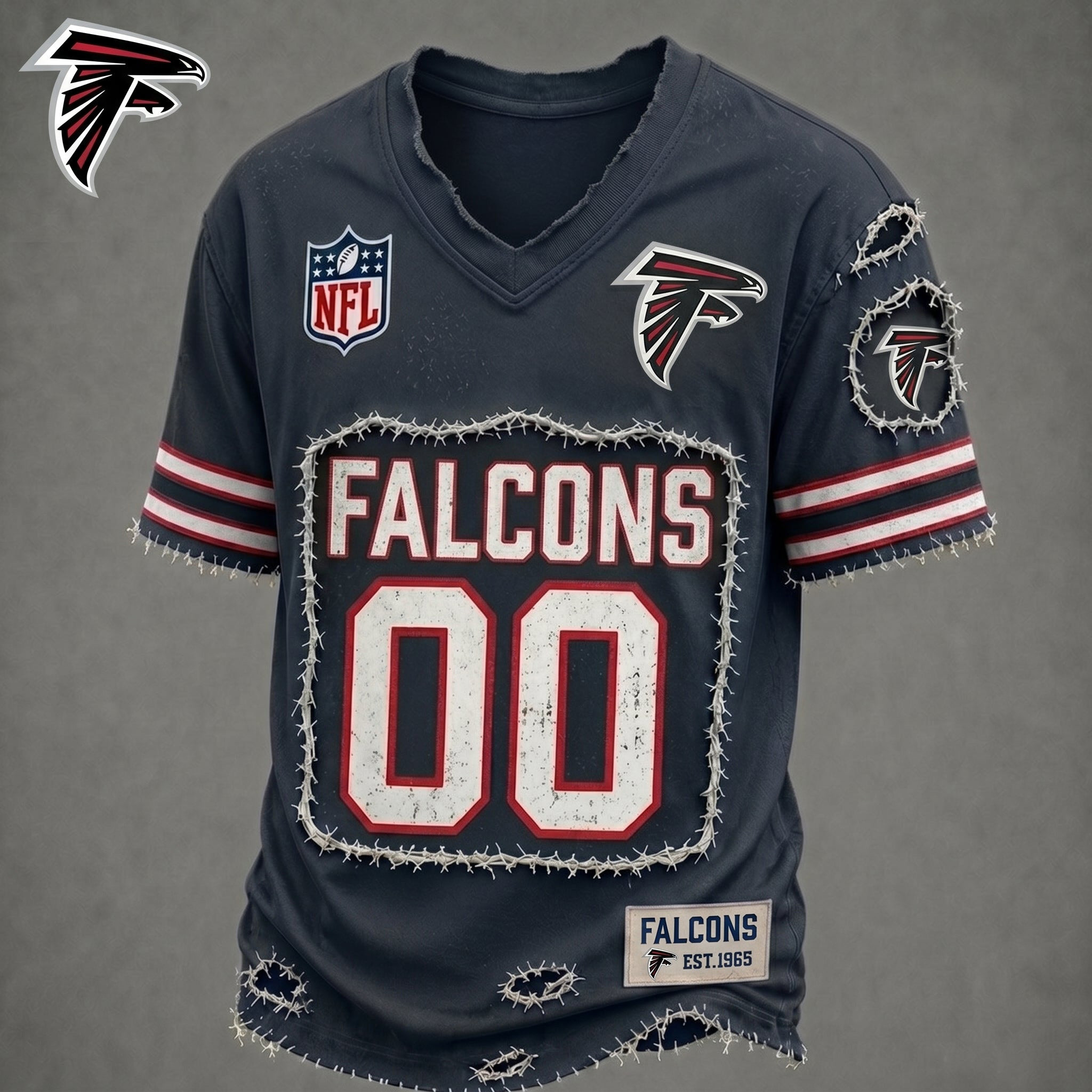 Customized Atlanta Falcons Football NFL Merch V-Neck Shirt Gift For Football Lovers 1 - Unicasport Customized Atlanta Falcons Football NFL Merch V-Neck Shirt Gift For Football Lovers