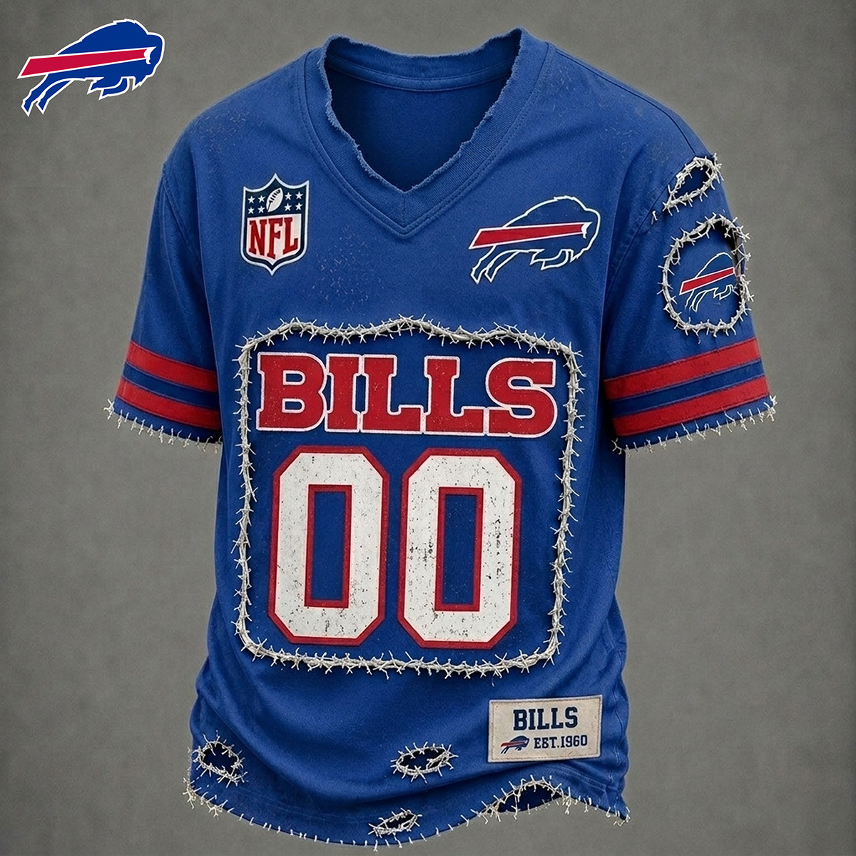 Customized Buffalo Bills Football NFL Merch V-Neck Shirt Gift For Football Lovers 1 - Unicasport Customized Buffalo Bills Football NFL Merch V-Neck Shirt Gift For Football Lovers