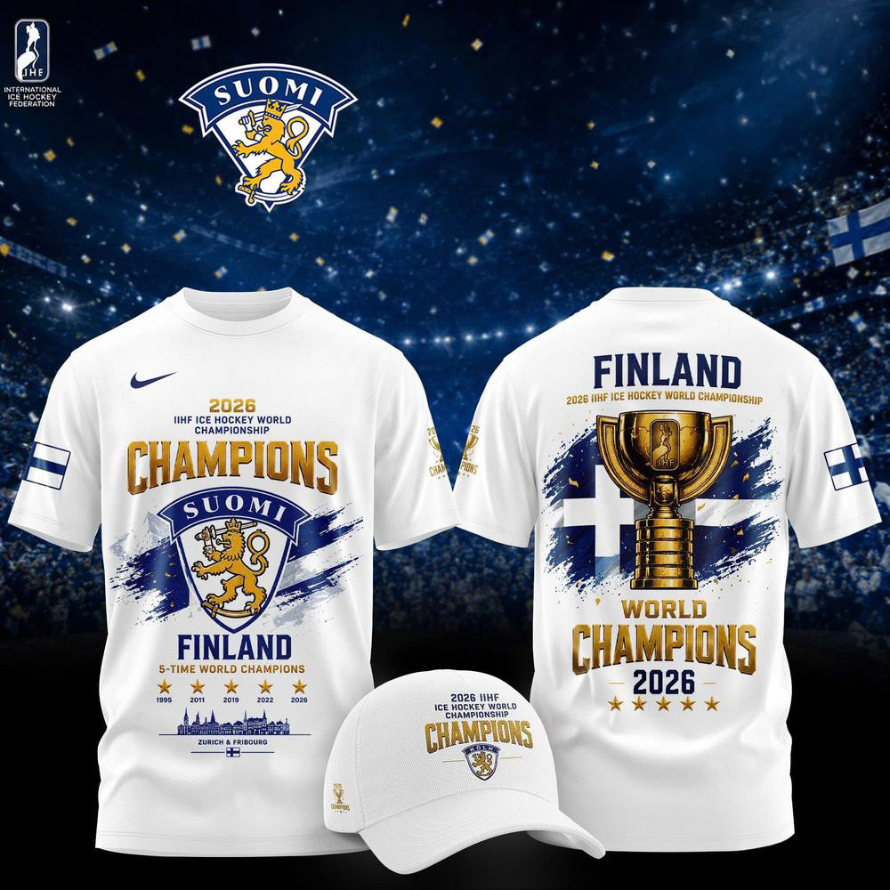 Suomi Finland Merch 5 Time Ice Hockey World Champions 2026 Graphic Shirt Hockey Lovers Gifts 1 - Unicasport Suomi Finland Merch 5 Time Ice Hockey World Champions 2026 Graphic Shirt Hockey Lovers Gifts