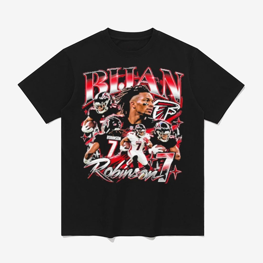 Bijan Robinson Atlanta Falcons Vintage 90s Bootleg Rap Graphic T-Shirt Atlanta Falcons Merch 1 - Unicasport Bijan Robinson Atlanta Falcons Vintage 90s Bootleg Rap Graphic T-Shirt Atlanta Falcons Merch