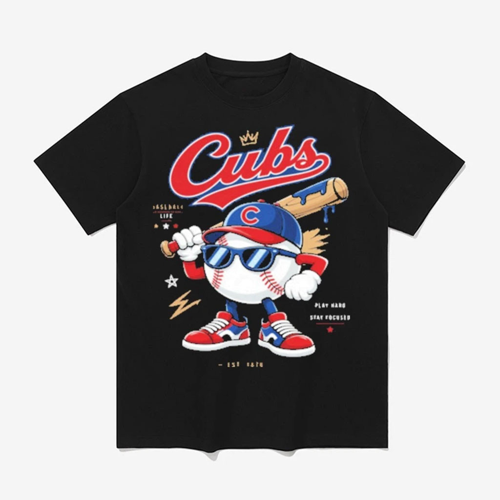 Chicago Cubs Cartoon Baseball Mascot Cool Character Sunglasses T-Shirt Cubs Merch Him Gifts 1 - Unicasport Chicago Cubs Cartoon Baseball Mascot Cool Character Sunglasses T-Shirt Cubs Merch Him Gifts