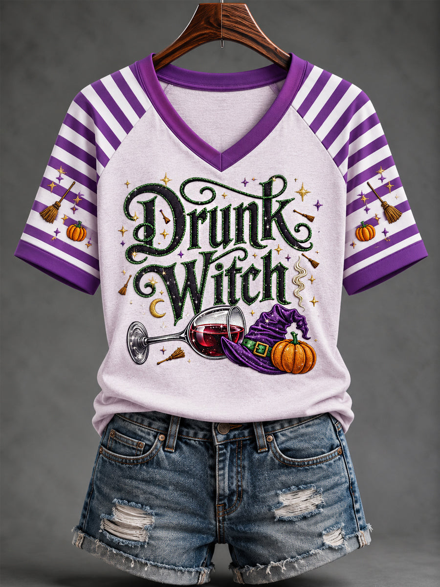 Drunk Witch V-Neck Shirt Funny Halloween Clothing Perfect Outfits Ideas 1 - Unicasport Drunk Witch V-Neck Shirt Funny Halloween Clothing Perfect Outfits Ideas