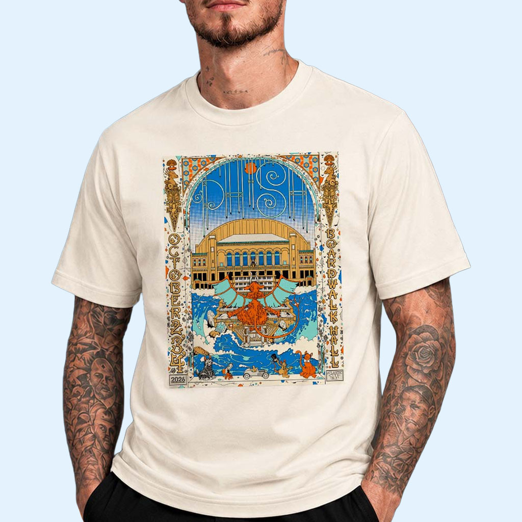 Phish Dry Goods Atlantic City NJ LE Poster At Jim Whelan Boardwalk Hall Shirt PHISH Band Merch