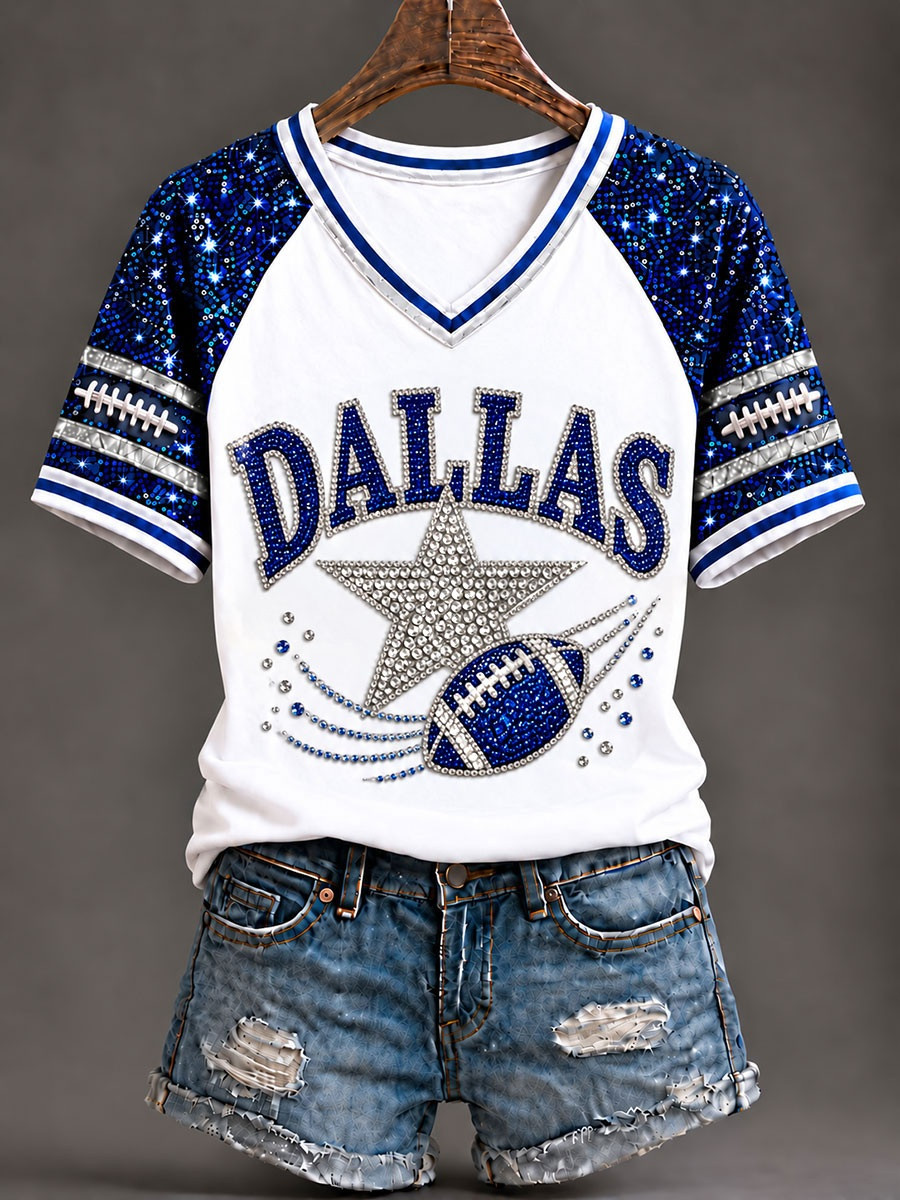 Dallas Cowboys Merch Dallas Football Gameday V-Neck Shirt Mom Gift 1 - Unicasport Dallas Cowboys Merch Dallas Football Gameday V-Neck Shirt Mom Gift