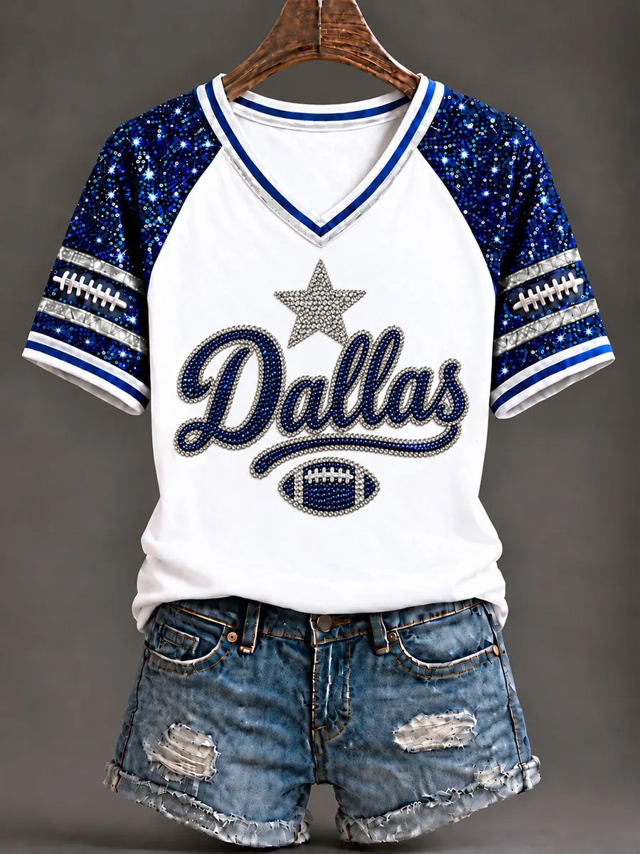 Dallas Cowboys Merch Dallas Football Team V-Neck Shirt Girlfriend Gift 1 - Unicasport Dallas Cowboys Merch Dallas Football Team V-Neck Shirt Girlfriend Gift