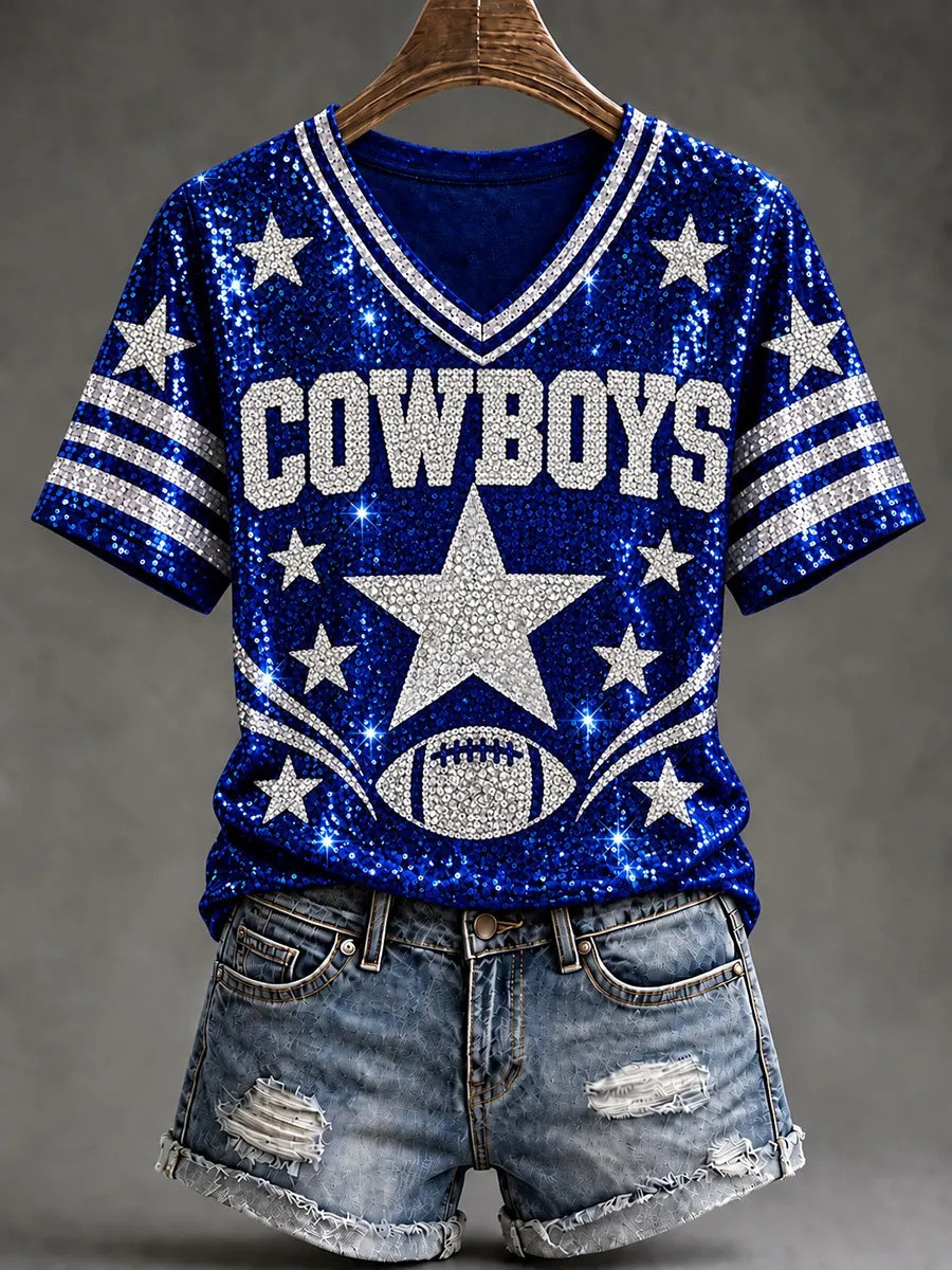 Dallas Cowboys Merch Cowboys Football Team V-Neck Shirt Wife Gift 1 - Unicasport Dallas Cowboys Merch Cowboys Football Team V-Neck Shirt Wife Gift