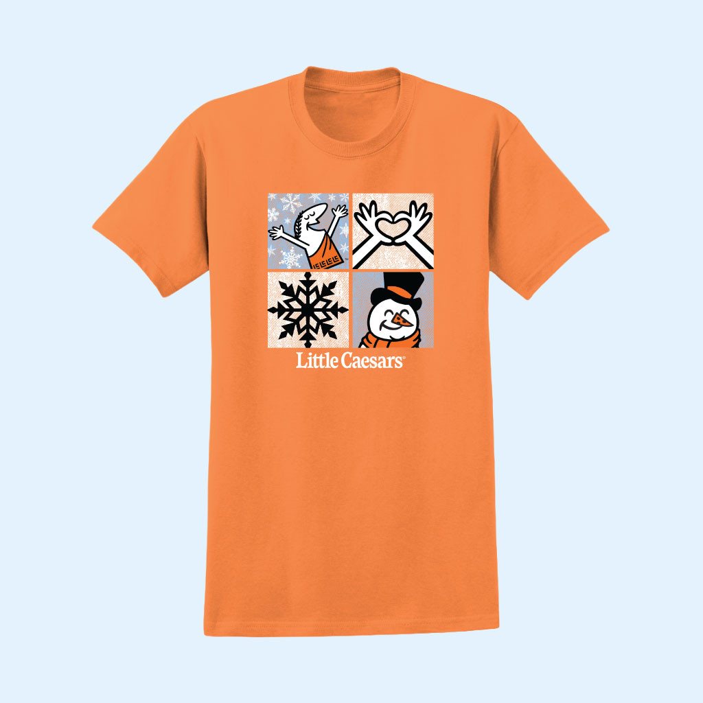 Little Caesars Merch 4 Square T-Shirt 2026 Winter Snowman Tee Christmas Gift For Friends 1 - Unicasport Little Caesars Merch 4 Square T-Shirt 2026 Winter Snowman Tee Christmas Gift For Friends