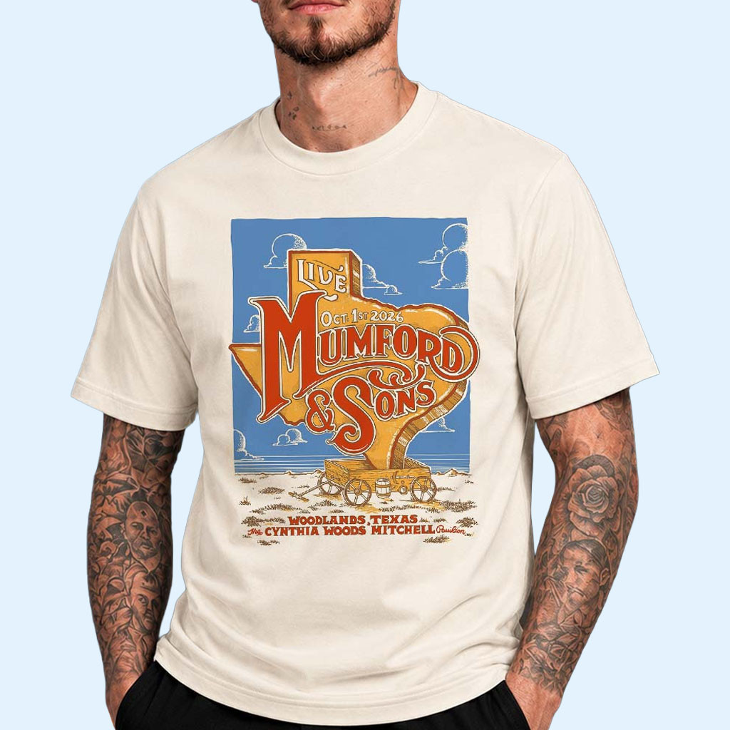 Mumford And Sons Merch 2026 The Woodlands TX Event Poster T-Shirt Gift For Rock Band Fans 1 - Unicasport Mumford And Sons Merch 2026 The Woodlands TX Event Poster T-Shirt Gift For Rock Band Fans