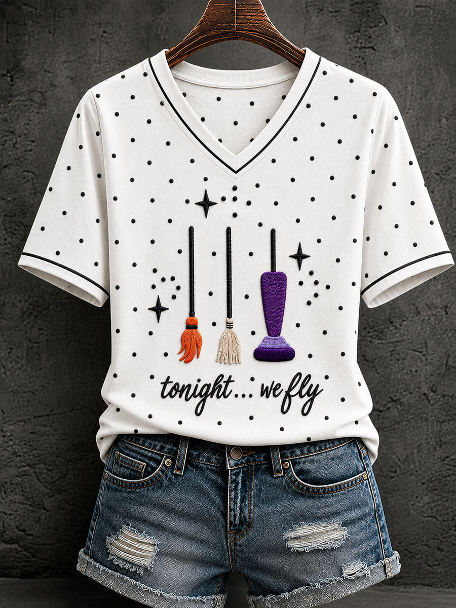 Tonight We Fly V-Neck Shirt Halloween Horror Nights Apparel Gift For Horror Fans 1 - Unicasport Tonight We Fly V-Neck Shirt Halloween Horror Nights Apparel Gift For Horror Fans