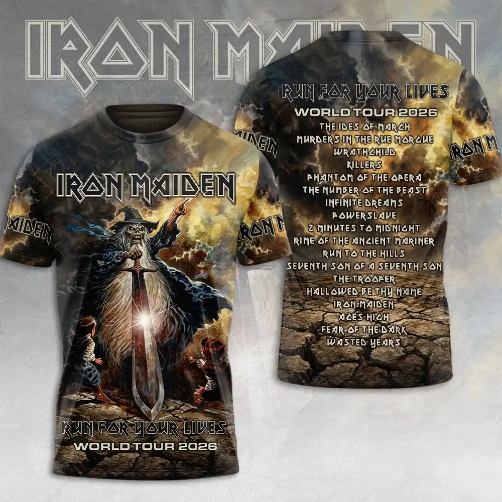 Iron Maiden 2026 World Tour Merch Run For Your Lives T-Shirt Cool Gift For Metalhead 1 - Unicasport Iron Maiden 2026 World Tour Merch Run For Your Lives T-Shirt Cool Gift For Metalhead