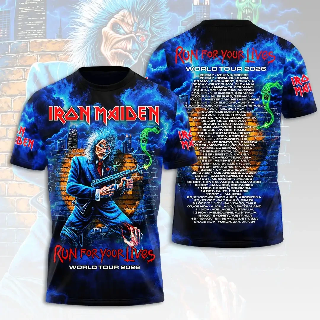 Iron Maiden Merch 2026 Run For Your Lives World Tour Dates T-Shirt Useful Gift For Metalhead