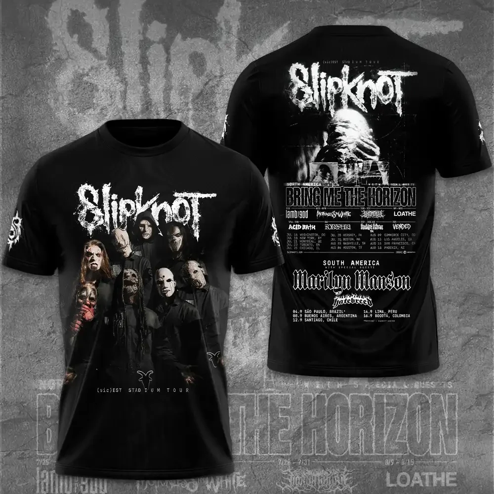 Slipknot Tour 2027 T-Shirt Bring Me The Horizon Concert Tee Slipknot Merch Gift For Fans 1 - Unicasport Slipknot Tour 2027 T-Shirt Bring Me The Horizon Concert Tee Slipknot Merch Gift For Fans