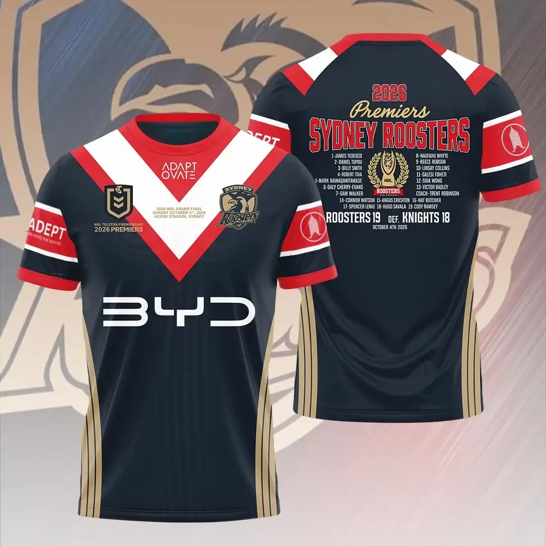 Sydney Roosters 2026 Premiers T-Shirt NRL Premiership Merch Present For Rugby Fans 1 - Unicasport Sydney Roosters 2026 Premiers T-Shirt NRL Premiership Merch Present For Rugby Fans