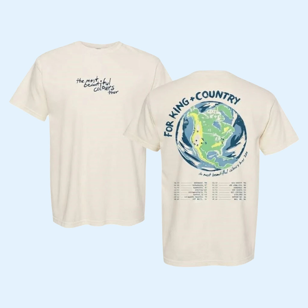 For King And Country Merch 2026 The Most Beautiful Colours Tour Earth T-Shirt Music Themed Gift