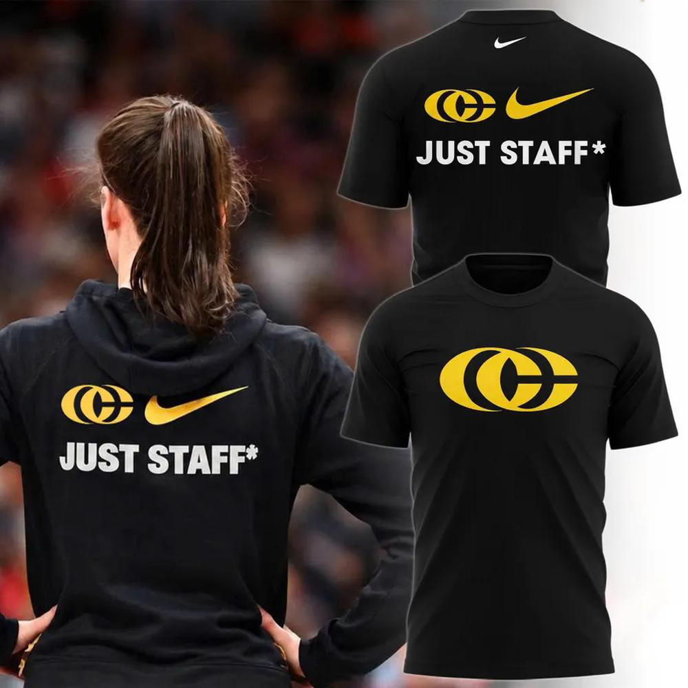 Iowa Hawkeyes Merch Caitlin Clark Just Staff Black Graphic Shirt Caitlin Clark Outfits Ideas 1 - Unicasport Iowa Hawkeyes Merch Caitlin Clark Just Staff Black Graphic Shirt Caitlin Clark Outfits Ideas