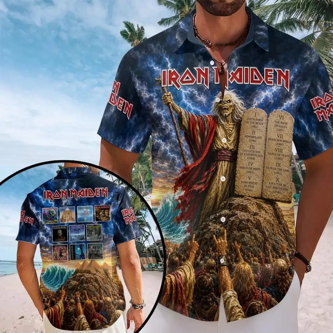 Iron Maiden Merch Eddie Mascot Hawaiian Shirt Present Ideas For Music Lovers