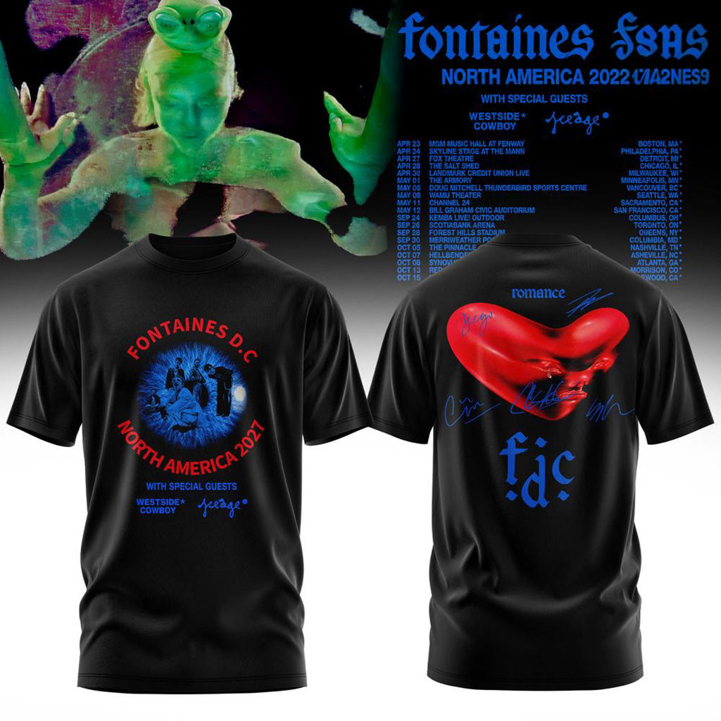 Fontaines DC Merch North America 2027 Tour Shirt Gifts For Rock Band Fan 1 - Unicasport Fontaines DC Merch North America 2027 Tour Shirt Gifts For Rock Band Fan