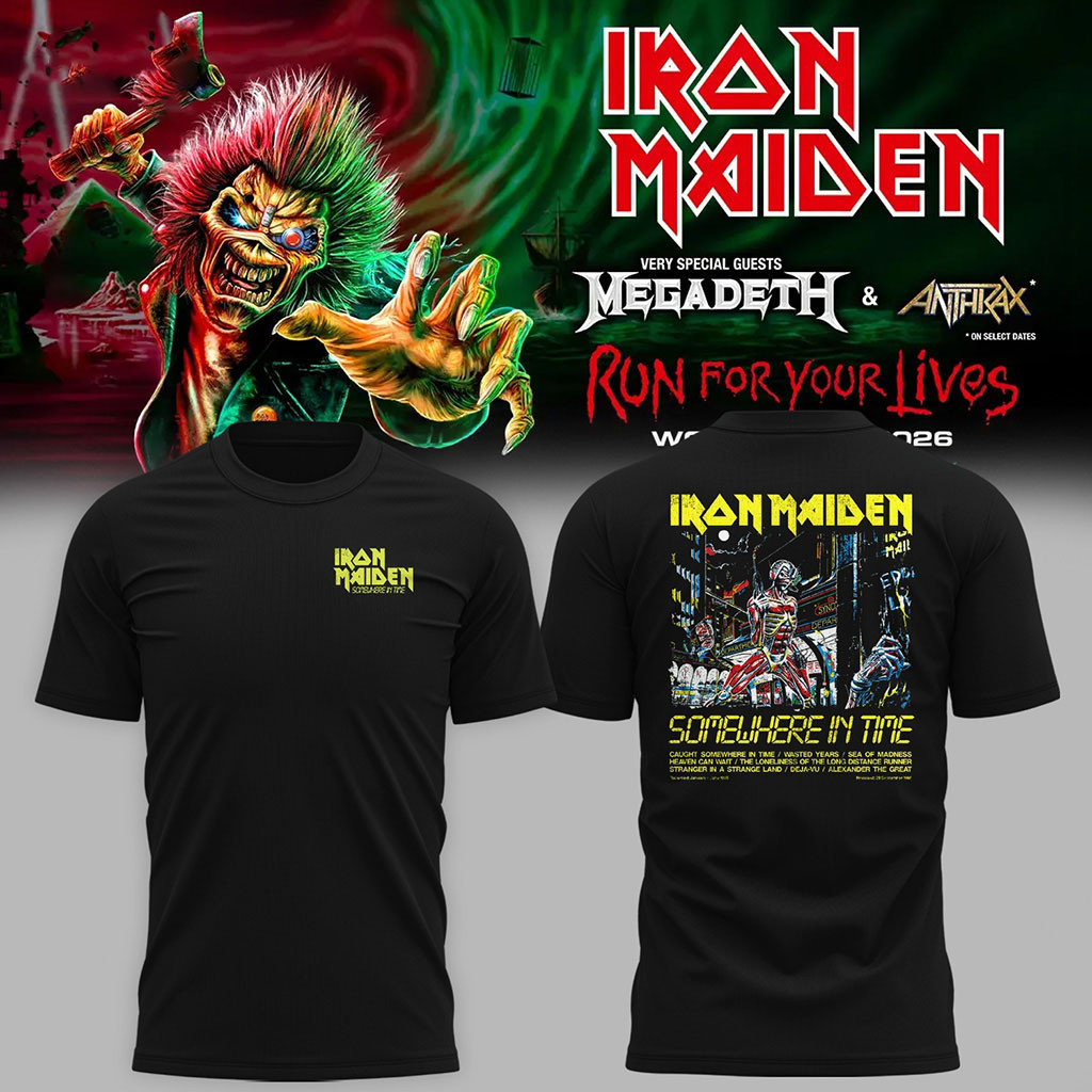Iron Maiden Somewhere In Time 40th Anniversary Collection Tracklist T-Shirt Iron Maiden Merch 1 - Unicasport Iron Maiden Somewhere In Time 40th Anniversary Collection Tracklist T-Shirt Iron Maiden Merch