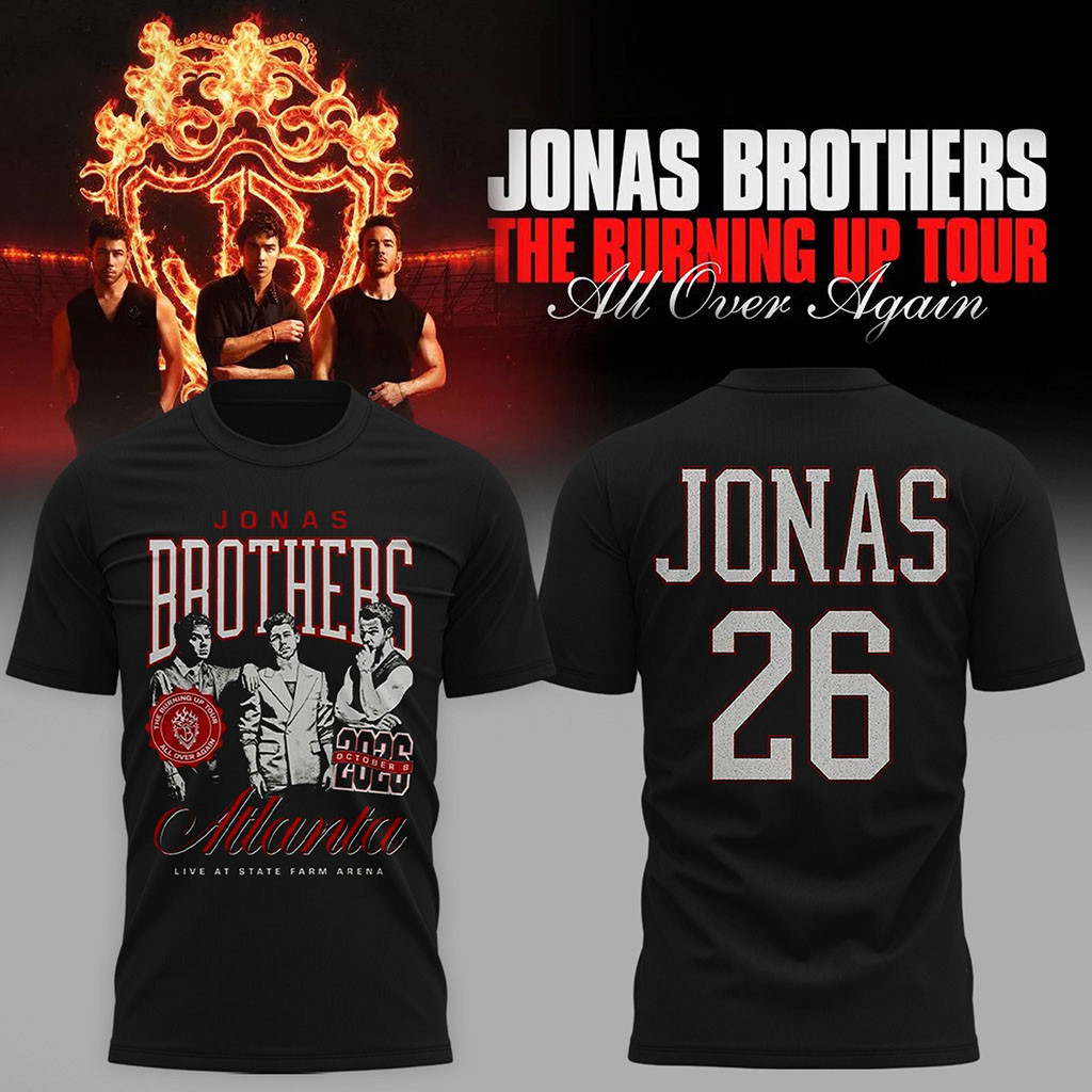 Jonas Brothers Merch 2026 The Burning Up Tour T-Shirt Gifts For Pop Band Fans