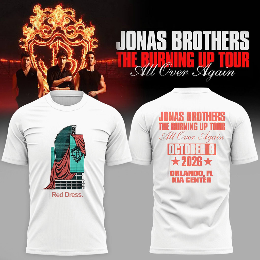 Jonas Brothers 2026 The Burning Up Tour Red Dress T-Shirt Jonas Brothers Merch Gifts For Fans 1 - Unicasport Jonas Brothers 2026 The Burning Up Tour Red Dress T-Shirt Jonas Brothers Merch Gifts For Fans