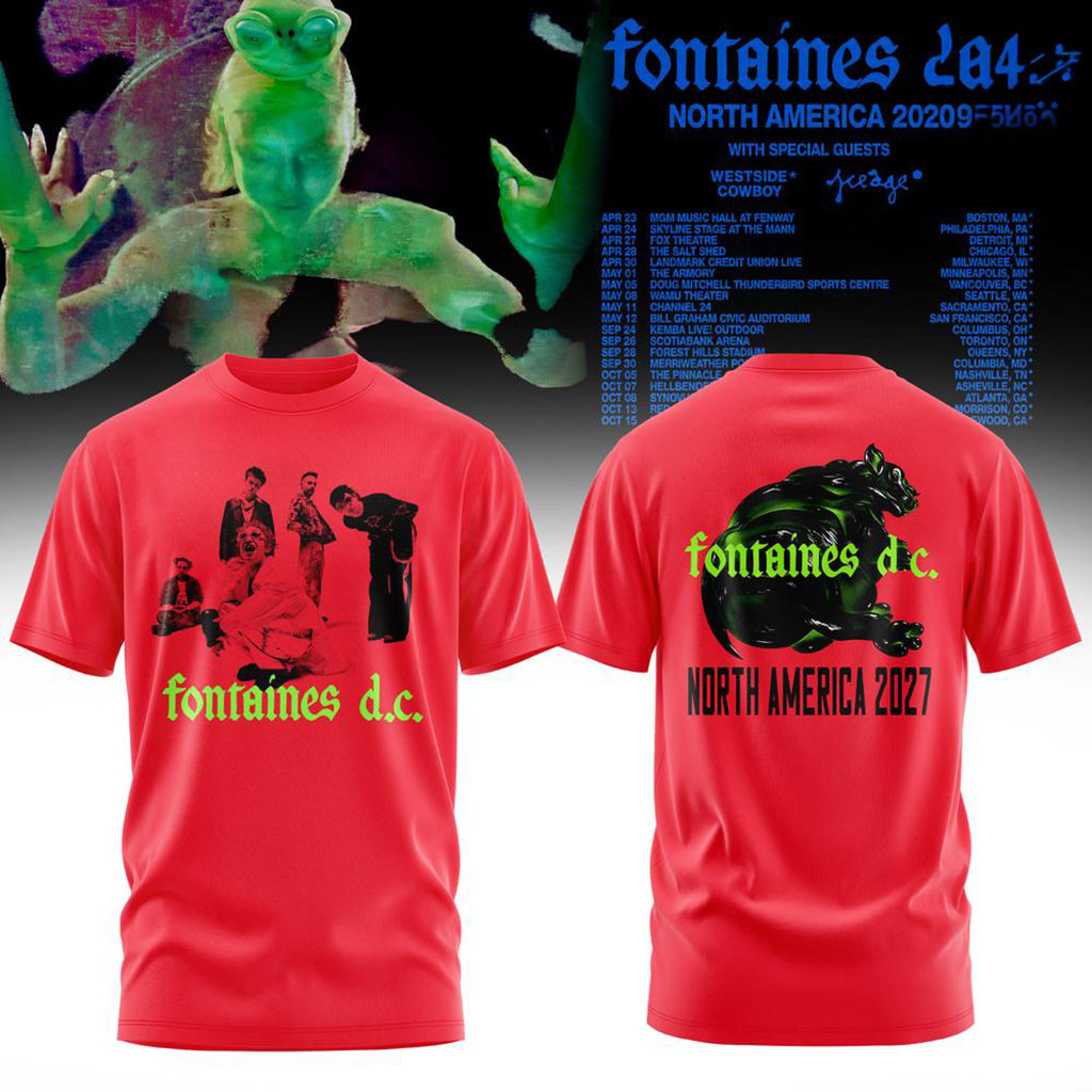 Fontaines DC Merch North America 2027 Tour Shirt Indie Rock Concert Clothing Music Lovers Gifts