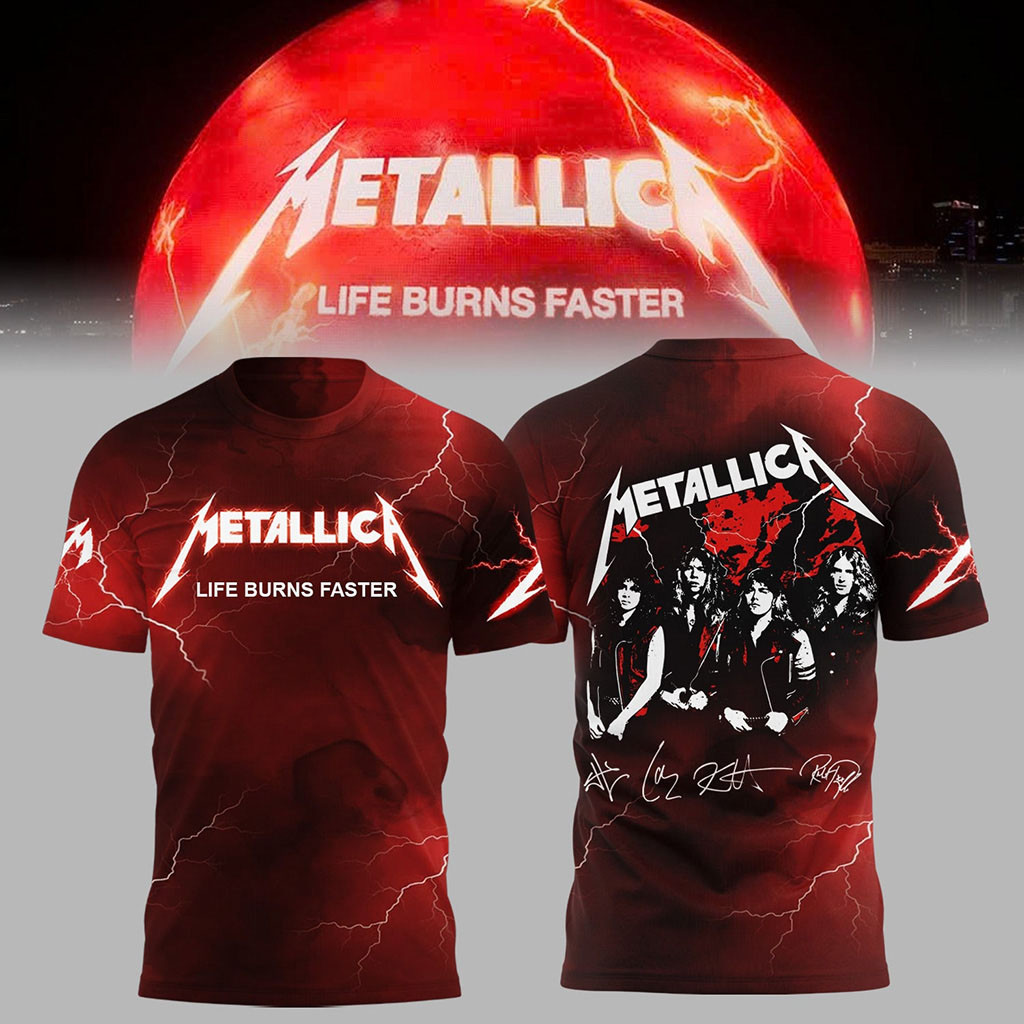 Metallica Life Burns Faster Sphere Las Vegas Concert Shirt Metallica Merch Gifts For Son 1 - Unicasport Metallica Life Burns Faster Sphere Las Vegas Concert Shirt Metallica Merch Gifts For Son