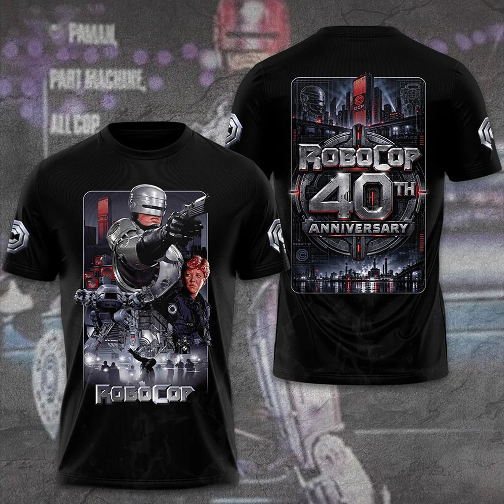Robocop 40th Anniversary Shirt Robocop Merch Cyberpunk Movie Apparel Gifts For Robocop Fans 1 - Unicasport Robocop 40th Anniversary Shirt Robocop Merch Cyberpunk Movie Apparel Gifts For Robocop Fans