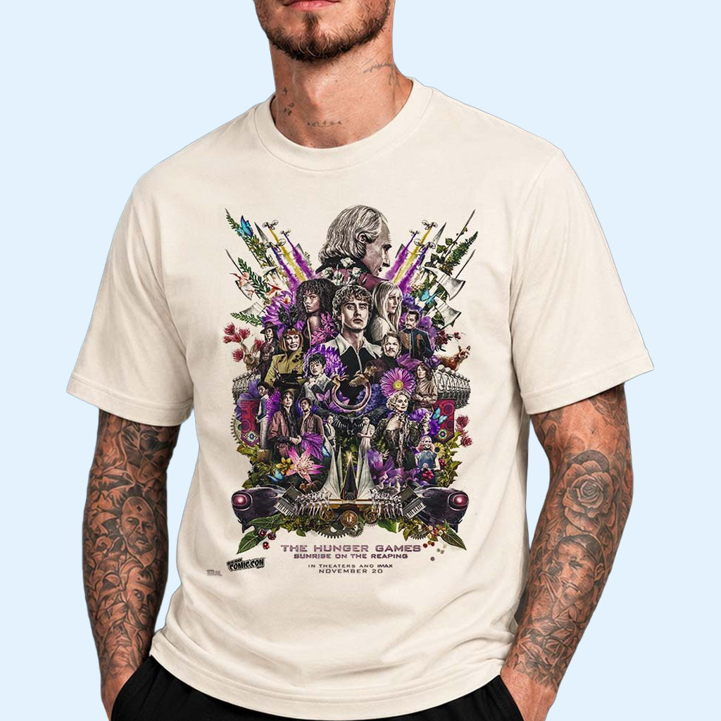 The Hunger Games Sunrise On The Reaping At New York Comic Con In Theaters Nov 20 2026 T-Shirt 1 - Unicasport The Hunger Games Sunrise On The Reaping At New York Comic Con In Theaters Nov 20 2026 T-Shirt