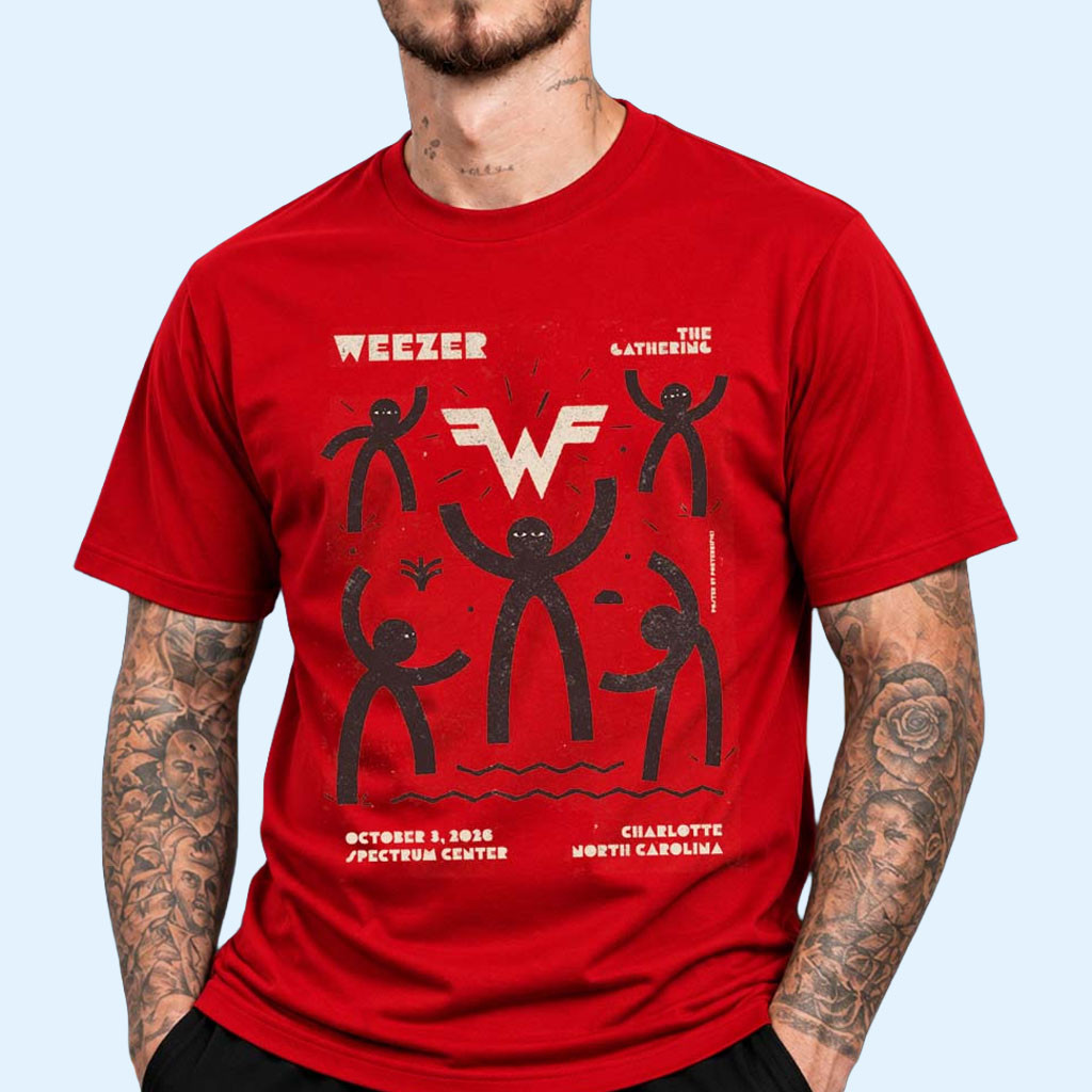 Weezer Charlotte North Carolina Event Poster T-Shirt 2026 Weezer Merch Gift For Rock Band Fans 1 - Unicasport Weezer Charlotte North Carolina Event Poster T-Shirt 2026 Weezer Merch Gift For Rock Band Fans