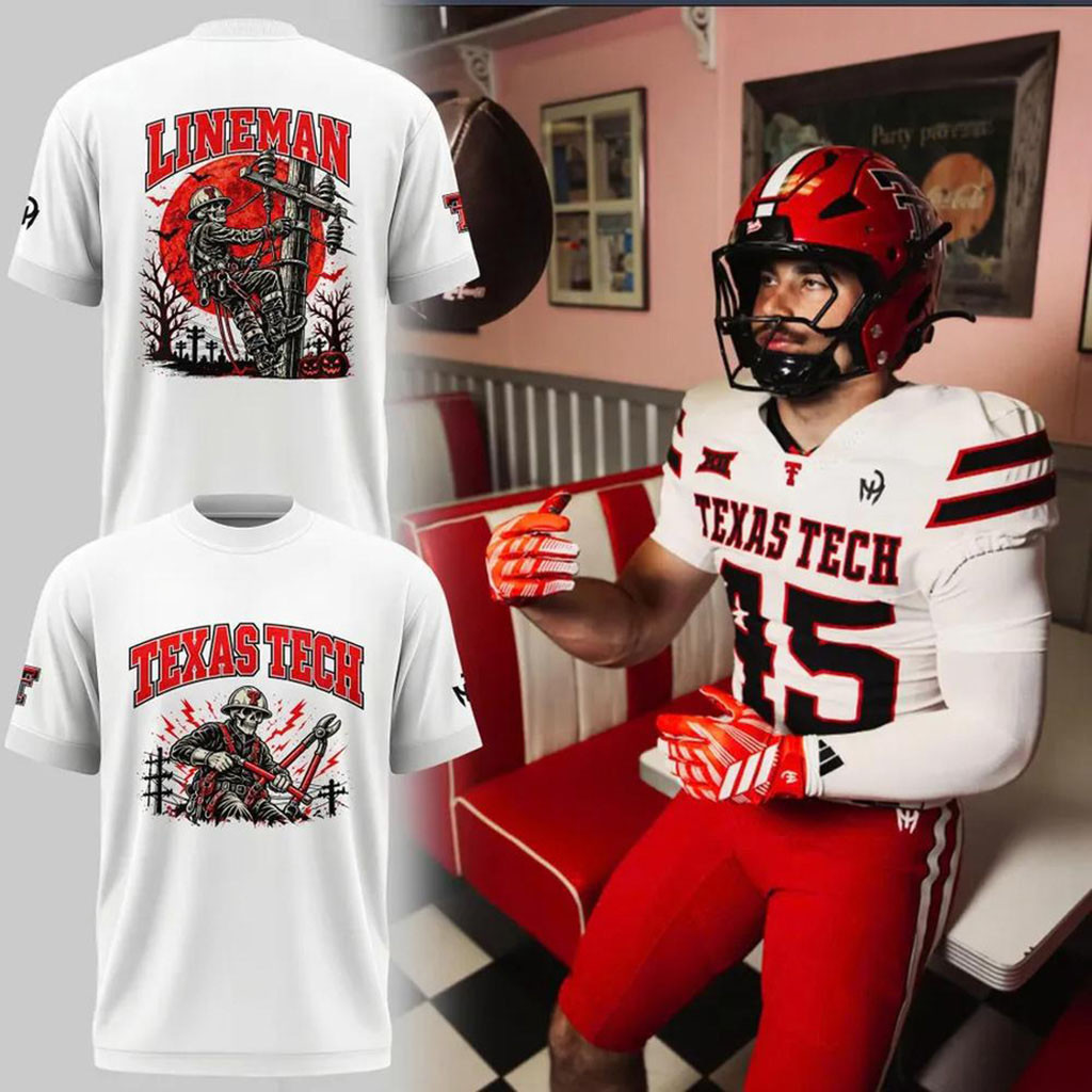 Texas Tech Red Raiders Lineman Halloween 2026 T-Shirt Red Raiders Merch Fans Gifts 1 - Unicasport Texas Tech Red Raiders Lineman Halloween 2026 T-Shirt Red Raiders Merch Fans Gifts