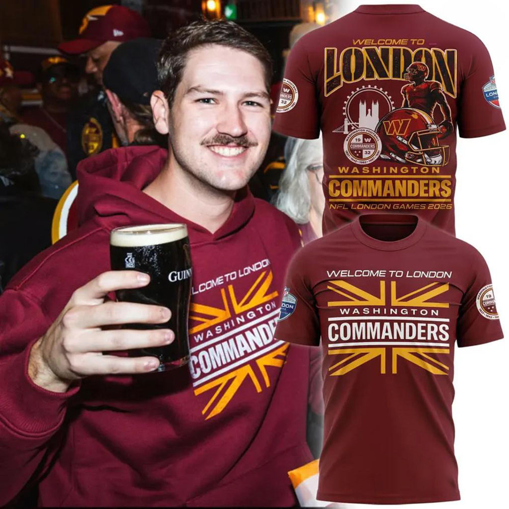 Washington Commanders London Games 2026 Graphic T-Shirt Commanders Merch Football Fan Gifts 1 - Unicasport Washington Commanders London Games 2026 Graphic T-Shirt Commanders Merch Football Fan Gifts