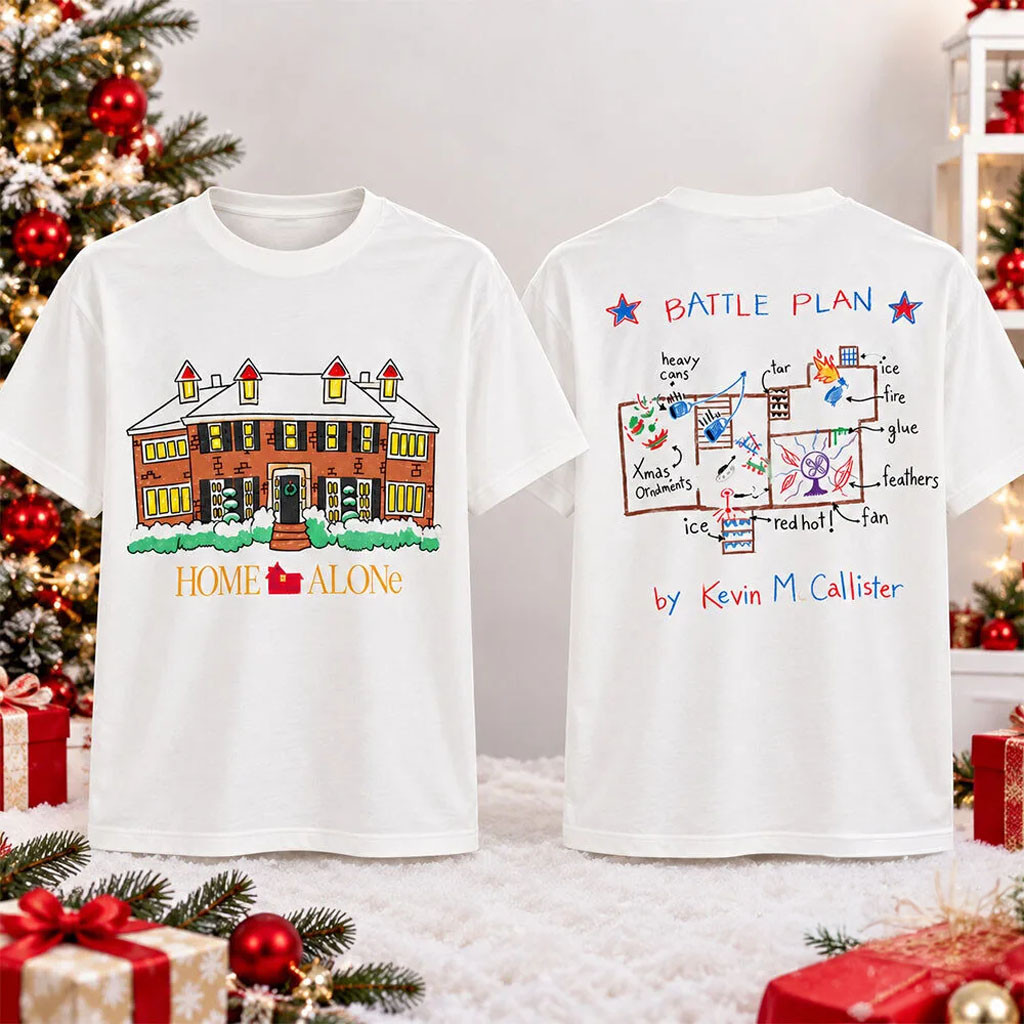 Primark Home Alone Kevin McCallister Battle Plan Christmas Shirt Holiday Movie Apparel For Fans 1 - Unicasport Primark Home Alone Kevin McCallister Battle Plan Christmas Shirt Holiday Movie Apparel For Fans