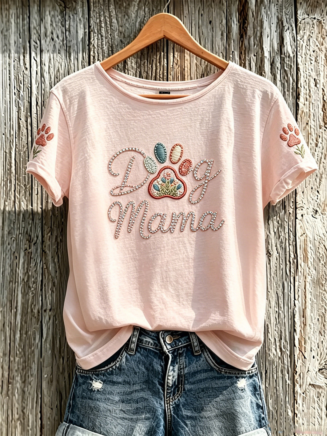 Dog Merch Mama Floral Paw T-Shirt Vintage Apparel Gift For Dog Lover 1 - Unicasport Dog Merch Mama Floral Paw T-Shirt Vintage Apparel Gift For Dog Lover