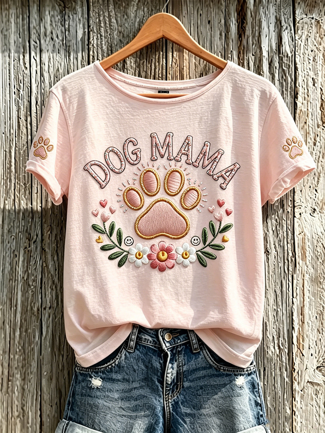 Dog Mama Merch Paw Print T-Shirt Classic Apparel Gift For Dog Lover 1 - Unicasport Dog Mama Merch Paw Print T-Shirt Classic Apparel Gift For Dog Lover